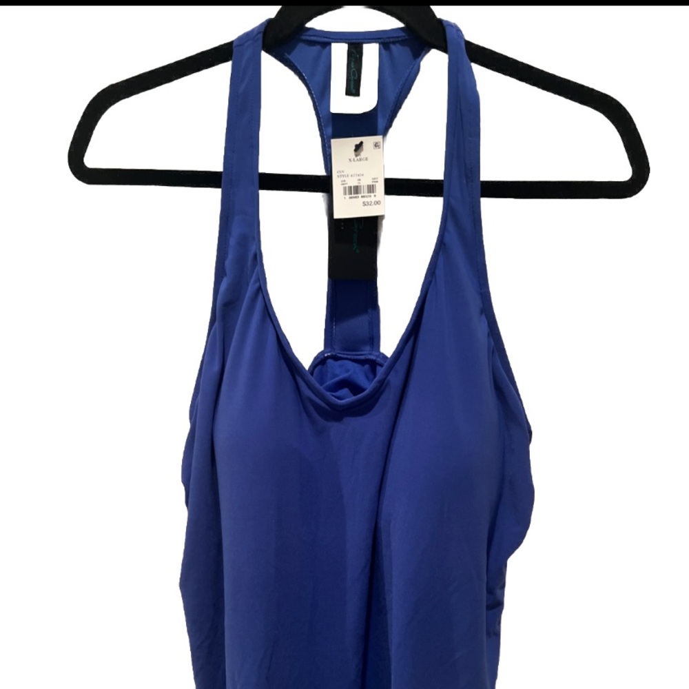 Aqua Green Swimwear Swim Top Swimsuit Size Extra Large XL Solid Blue NWT